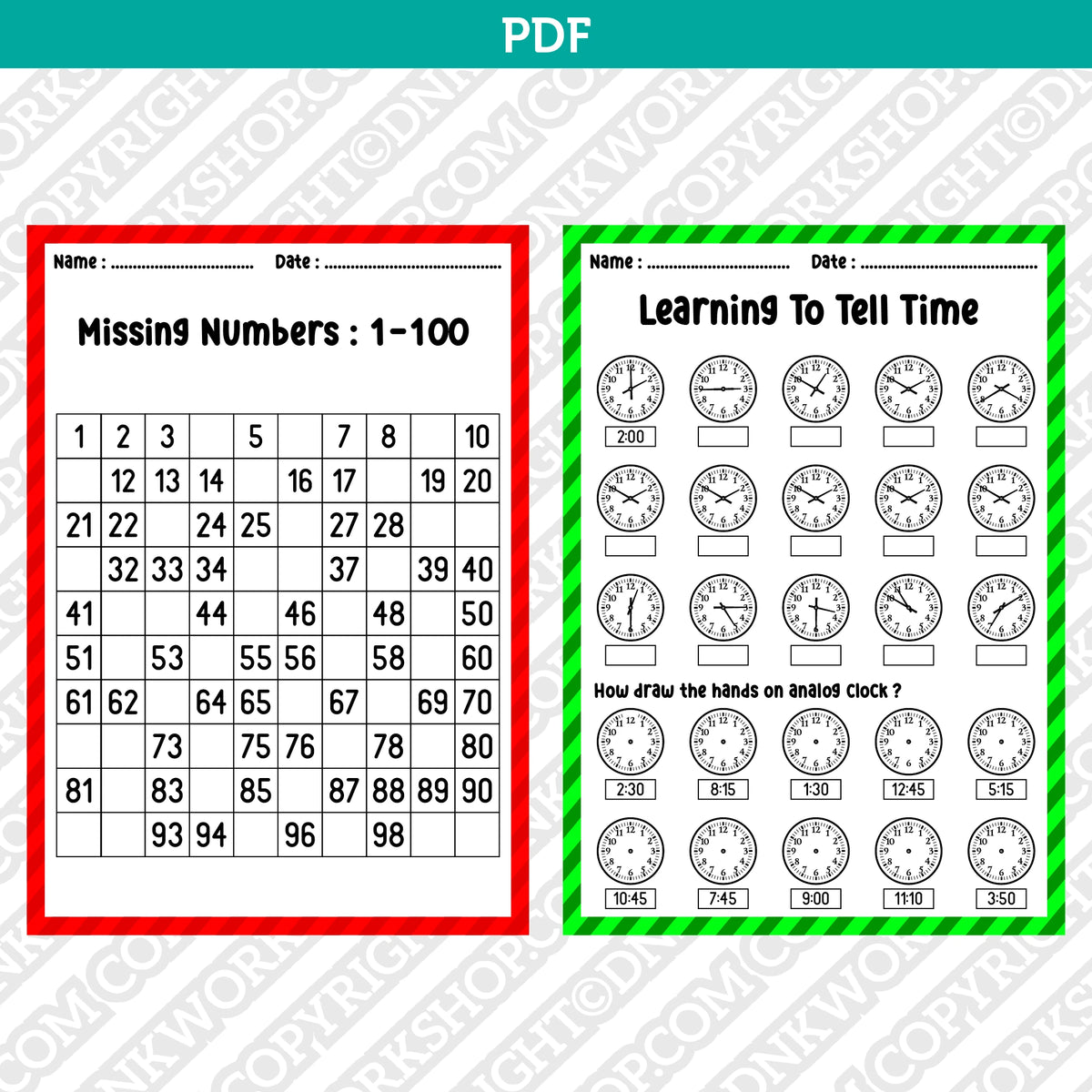 First Grade Math Worksheets Printable PDF – DNKWorkshop