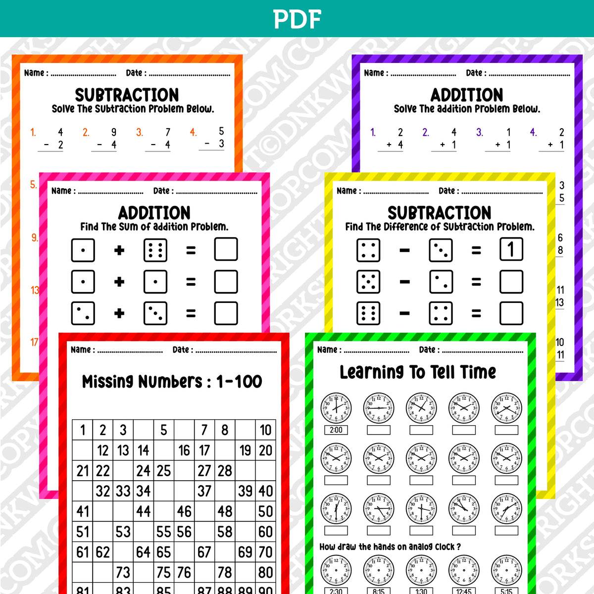 First Grade Math Worksheets Printable PDF – DNKWorkshop