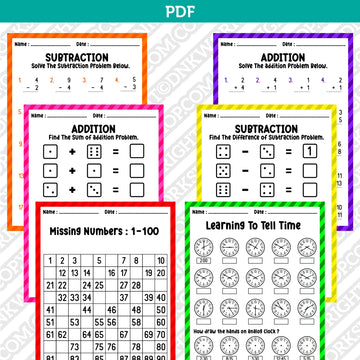 First Grade Math Worksheets printable learning sheets for kids