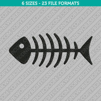 Fishbone Embroidery Design - 6 Sizes - INSTANT DOWNLOAD