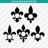 Fleur de lis Monogram Frame SVG Cut File Vector Cricut Silhouette Cameo Clipart Png Dxf Eps