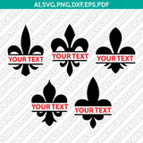 Fleur de lis Split Monogram Frame SVG Cut File Vector Cricut Clipart Png Dxf Eps