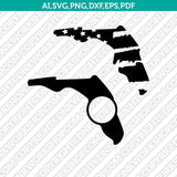 Florida State SVG Cut File Vector Silhouette Cameo Cricut Clipart Png Dxf Eps