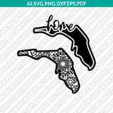 Florida State SVG Cut File Vector Silhouette Cameo Cricut Clipart Png Dxf Eps