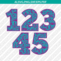 Flower Floral Numbers SVG Cut File Vector Silhouette Cameo Cricut Clipart Png Dxf Eps