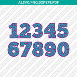 Flower Floral Numbers SVG Cut File Vector Silhouette Cameo Cricut Clipart Png Dxf Eps