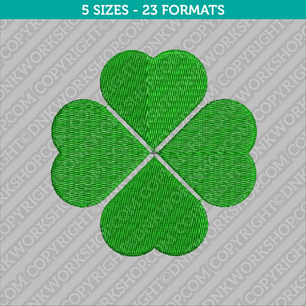 Four Leaf Clover Embroidery Design - 5 Sizes - INSTANT DOWNLOAD