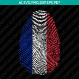 France Flag It's In My DNA Fingerprint SVG Cut File Vector Silhouette Cameo Cricut Clipart Png Dxf Eps