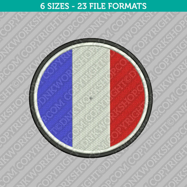 French France Flag Embroidery Design - 6 Sizes - INSTANT DOWNLOAD