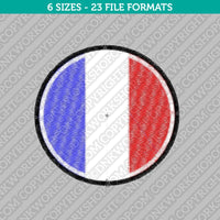 French France Flag Embroidery Design - 6 Sizes - INSTANT DOWNLOAD