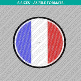 French France Flag Embroidery Design - 6 Sizes - INSTANT DOWNLOAD