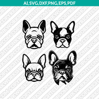 French Bulldog Head SVG Mascot Cut File Cricut Clipart Silhouette Png