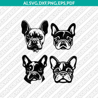 French Bulldog Head SVG Mascot Cut File Cricut Clipart Silhouette Png