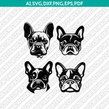 French Bulldog Head SVG Mascot Cut File Cricut Clipart Silhouette Png