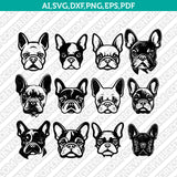 French Bulldog Head SVG Mascot Cut File Cricut Clipart Silhouette Png