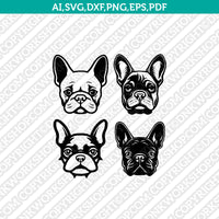 French Bulldog Head SVG Mascot Cut File Cricut Clipart Silhouette Png