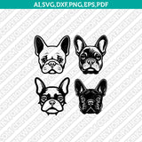 French Bulldog Head SVG Mascot Cut File Cricut Clipart Silhouette Png