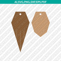 Fringe Stacked Leather Earring Template SVG Laser Cut File Vector Cricut Silhouette Cameo Clipart Png Dxf Eps