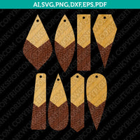 Fringe Stacked Leather Earring Template SVG Laser Cut File Vector Cricut Silhouette Cameo Clipart Png Dxf Eps