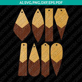 Fringe Stacked Leather Earring Template SVG Laser Cut File Vector Cricut Silhouette Cameo Clipart Png Dxf Eps