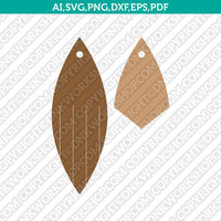 Fringe Stacked Leather Earring Template SVG Laser Cut File Vector Cricut Silhouette Cameo Clipart Png Dxf Eps