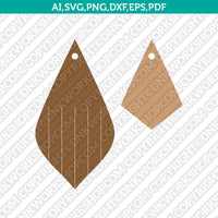 Fringe Stacked Leather Earring Template SVG Laser Cut File Vector Cricut Silhouette Cameo Clipart Png Dxf Eps