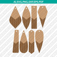 Fringe Stacked Leather Earring Template SVG Laser Cut File Vector Cricut Silhouette Cameo Clipart Png Dxf Eps