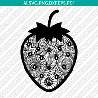 Fruits Grape Strawberry Banana Watermelon Carrot Zentangle SVG Laser Cut File Vector Cricut Silhouette Cameo Clipart Png Dxf Eps