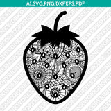 Fruits Grape Strawberry Banana Watermelon Carrot Zentangle SVG Laser Cut File Vector Cricut Silhouette Cameo Clipart Png Dxf Eps