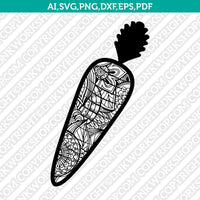 Fruits Grape Strawberry Banana Watermelon Carrot Zentangle SVG Laser Cut File Vector Cricut Silhouette Cameo Clipart Png Dxf Eps