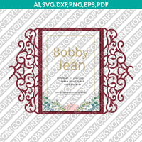 Gate Fold Heart Wedding Invitation Template Quinceanera Christening Envelope Silhouette Cameo Cricut SVG Clipart Png Eps Dxf Laser Cut File