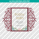 Gate Fold Heart Wedding Invitation Template Quinceanera Christening Envelope Silhouette Cameo Cricut SVG Clipart Png Eps Dxf Laser Cut File