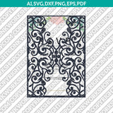 Gate Fold SVG Wedding Invitation Template Quinceanera Christening Envelope Cutting File Silhouette Cameo Cricut SVG Clipart Png Eps Dxf Laser Cut File
