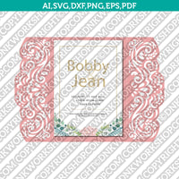 Gate Fold Wedding Invitation Template Quinceanera Christening Envelope Silhouette Cameo Cricut SVG Clipart Png Eps Dxf Laser Cut File