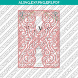 Gate Fold Wedding Invitation Template Quinceanera Christening Envelope Silhouette Cameo Cricut SVG Clipart Png Eps Dxf Laser Cut File