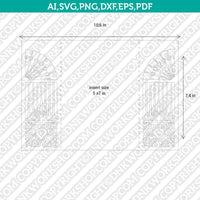 Gate Fold Wedding Invitation Template Quinceanera Christening SVG Laser Cut File Vector Cricut Silhouette Cameo Clipart Png Dxf Eps