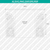 Gate Fold Wedding Invitation Template Quinceanera Christening SVG Laser Cut File Vector Cricut Silhouette Cameo Clipart Png Dxf Eps
