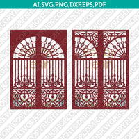 Gate Fold Wedding Invitation Template Quinceanera Christening SVG Laser Cut File Vector Cricut Silhouette Cameo Clipart Png Dxf Eps