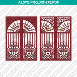Gate Fold Wedding Invitation Template Quinceanera Christening SVG Laser Cut File Vector Cricut Silhouette Cameo Clipart Png Dxf Eps