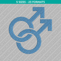 Gay Male Homosexual Embroidery Design - 5 Sizes - INSTANT DOWNLOAD