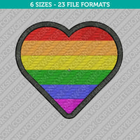 Gay Pride Rainbow Heart Embroidery Design - 6 Sizes - INSTANT DOWNLOAD