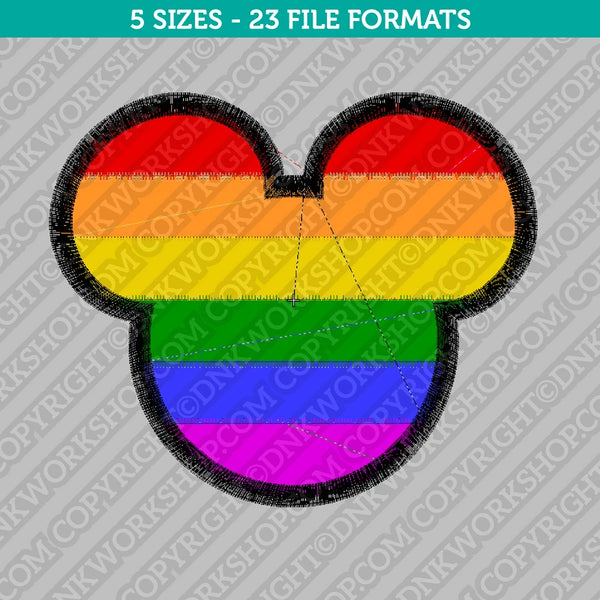 Gay Pride Rainbow Mickey Mouse Embroidery Design - 5 Sizes - INSTANT  DOWNLOAD