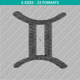 Gemini Zodiac Embroidery Design - 6 Sizes - INSTANT DOWNLOAD