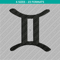 Gemini Zodiac Embroidery Design - 6 Sizes - INSTANT DOWNLOAD