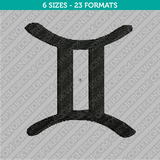 Gemini Zodiac Embroidery Design - 6 Sizes - INSTANT DOWNLOAD