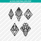 Geometric Earring Template Laser Cut File Vector Clipart SVG Png Dxf Pdf Eps