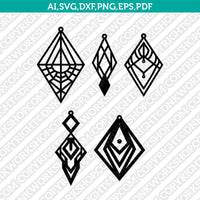 Geometric Earring Template Laser Cut File Vector Clipart SVG Png Dxf Pdf Eps
