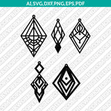 Geometric Earring Template Laser Cut File Vector Clipart SVG Png Dxf Pdf Eps