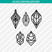 Geometric Earring Template Laser Cut File Vector Clipart SVG Png Dxf Pdf Eps