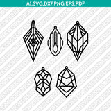Geometric Earring Template Laser Cut File Vector Clipart SVG Png Dxf Pdf Eps